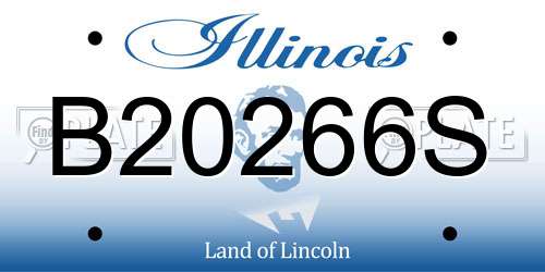 B20266S Illinois License Plate