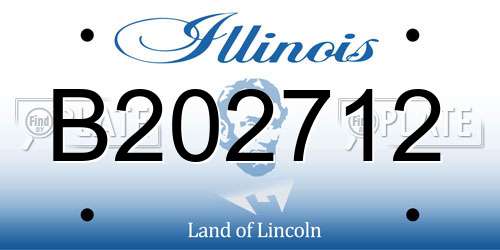 B202712 Illinois License Plate