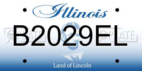 B2029EL Illinois License Plate