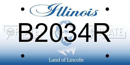 B2034R Illinois License Plate