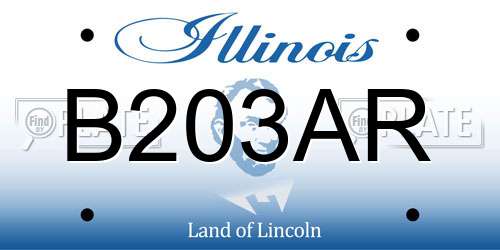 B203AR Illinois License Plate