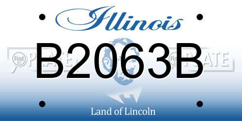 B2063B Illinois License Plate