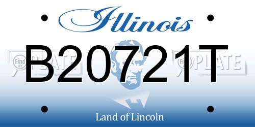 B20721T Illinois License Plate
