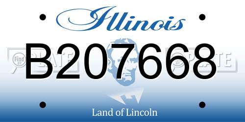 B207668 Illinois License Plate