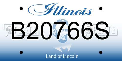 B20766S Illinois License Plate