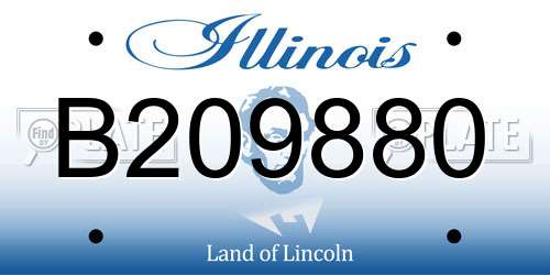 B209880 Illinois License Plate