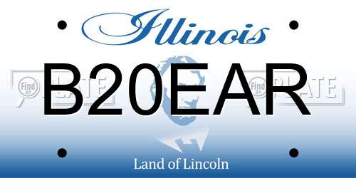 B20EAR Illinois License Plate