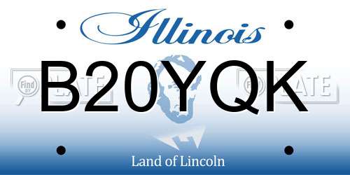 B20YQK Illinois License Plate