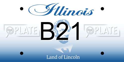 B21 Illinois License Plate