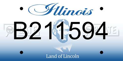 B211594 Illinois License Plate