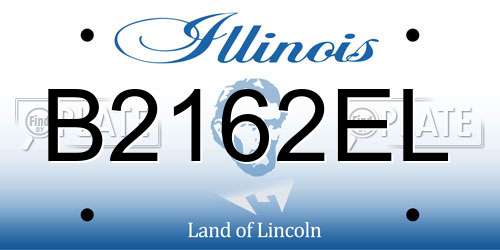 B2162EL Illinois License Plate