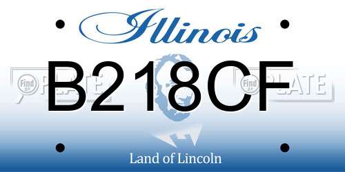 B218CF Illinois License Plate