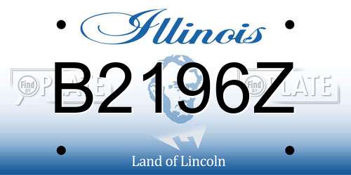 B2196Z Illinois License Plate