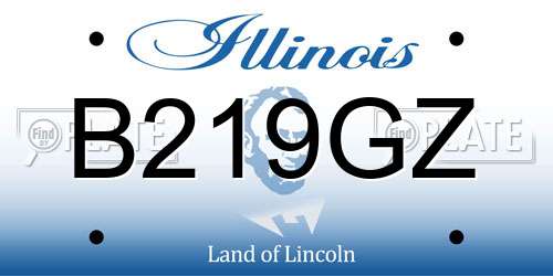 B219GZ Illinois License Plate