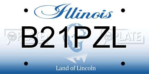 B21PZL Illinois License Plate