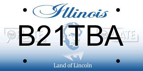 B21TBA Illinois License Plate