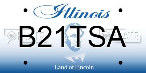 B21TSA Illinois License Plate