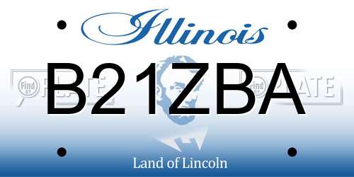 B21ZBA Illinois License Plate