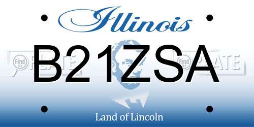 B21ZSA Illinois License Plate