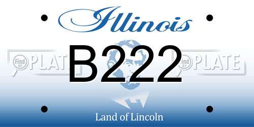 B222 Illinois License Plate