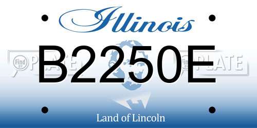 B2250E Illinois License Plate
