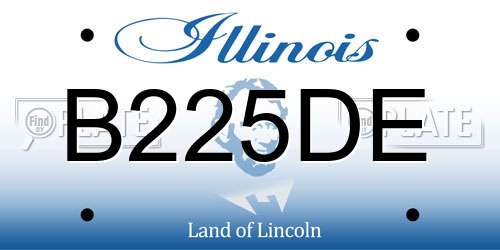 B225DE Illinois License Plate