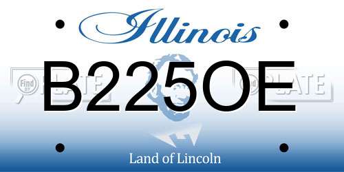 B225OE Illinois License Plate