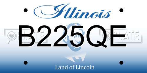 B225QE Illinois License Plate