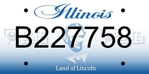 B227758 Illinois License Plate