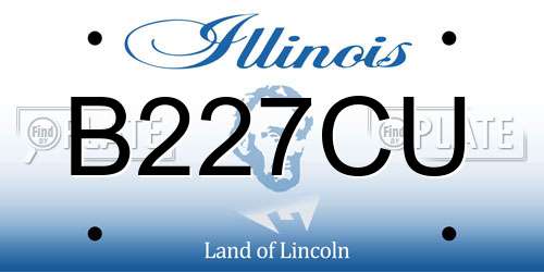 B227CU Illinois License Plate