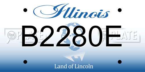 B2280E Illinois License Plate