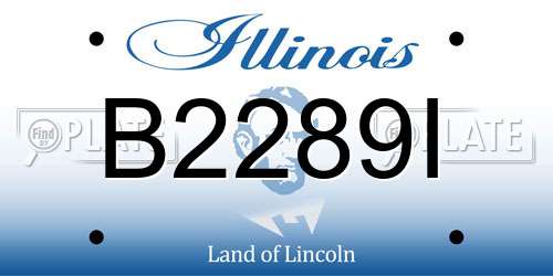 B2289I Illinois License Plate