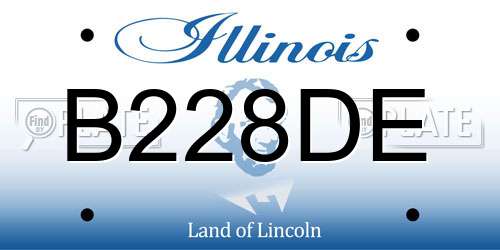 B228DE Illinois License Plate