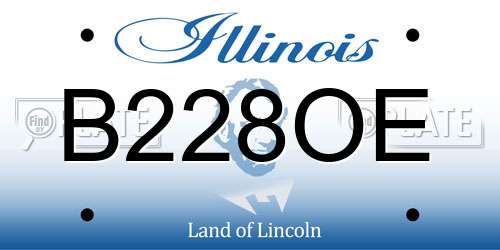 B228OE Illinois License Plate