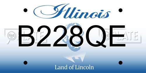 B228QE Illinois License Plate