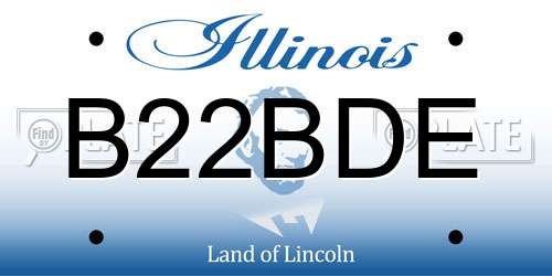 B22BDE Illinois License Plate