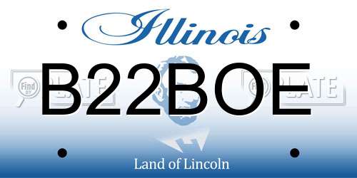 B22BOE Illinois License Plate