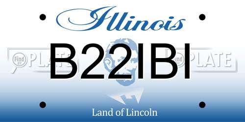 B22IBI Illinois License Plate