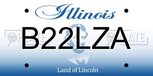 B22LZA Illinois License Plate