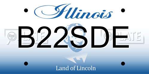 B22SDE Illinois License Plate