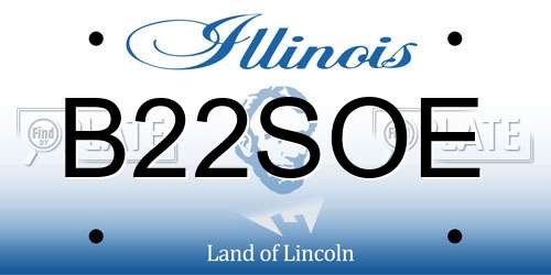 B22SOE Illinois License Plate