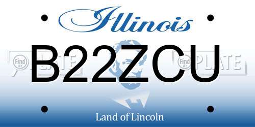 B22ZCU Illinois License Plate