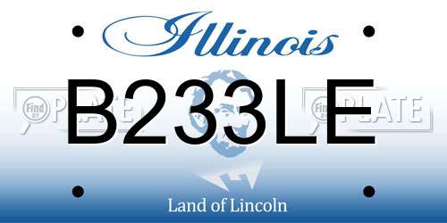 B233LE Illinois License Plate