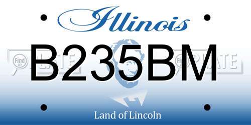 B235BM Illinois License Plate