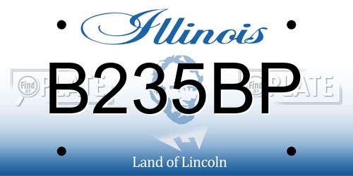 B235BP Illinois License Plate
