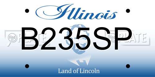 B235SP Illinois License Plate
