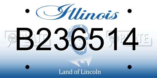 B236514 Illinois License Plate