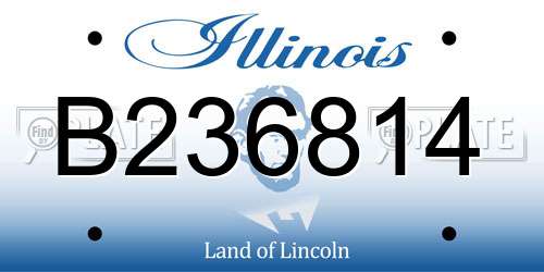 B236814 Illinois License Plate