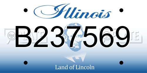 B237569 Illinois License Plate