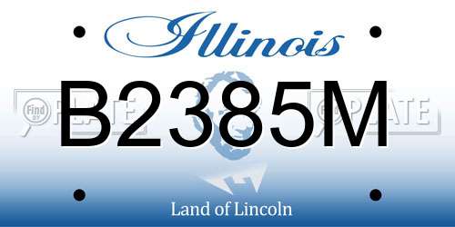 B2385M Illinois License Plate